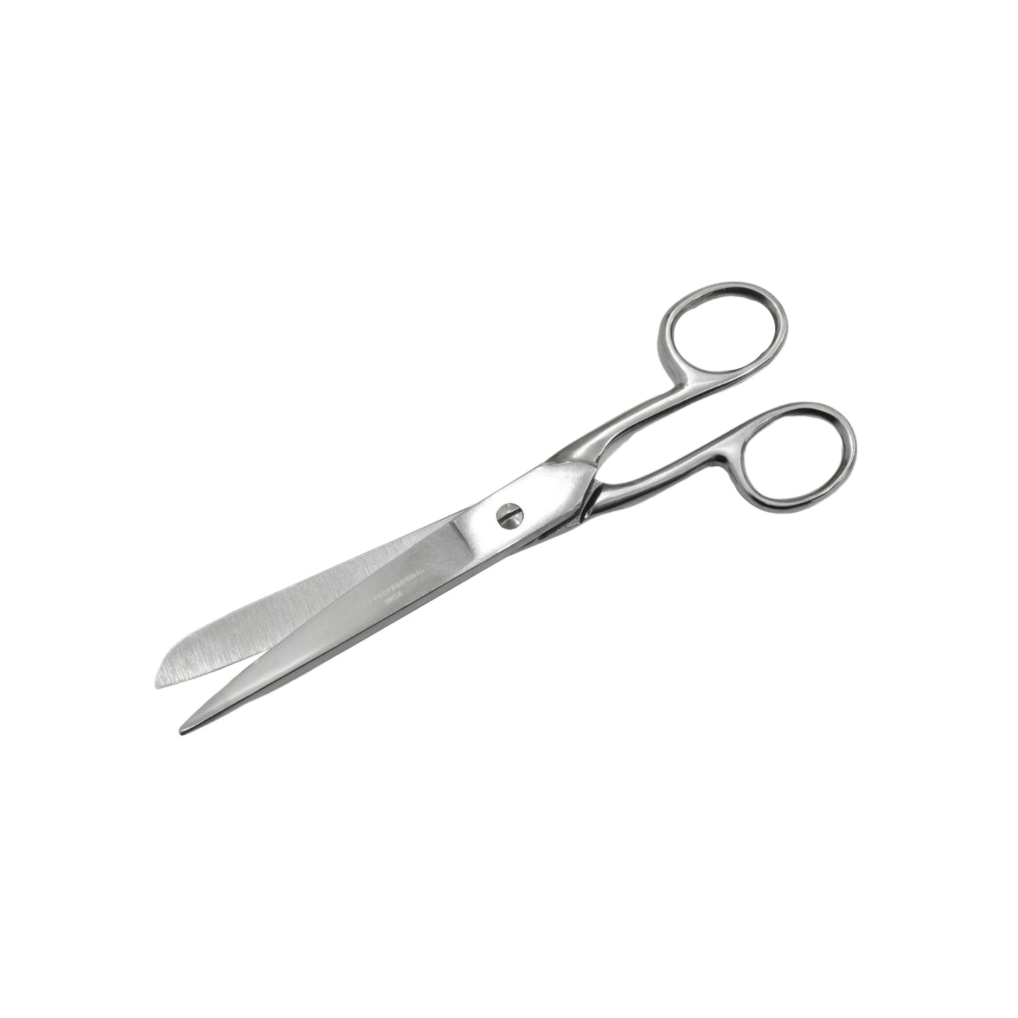 Tijera de corte profesional de acero inoxidable plateada, ideal para costura y manualidades