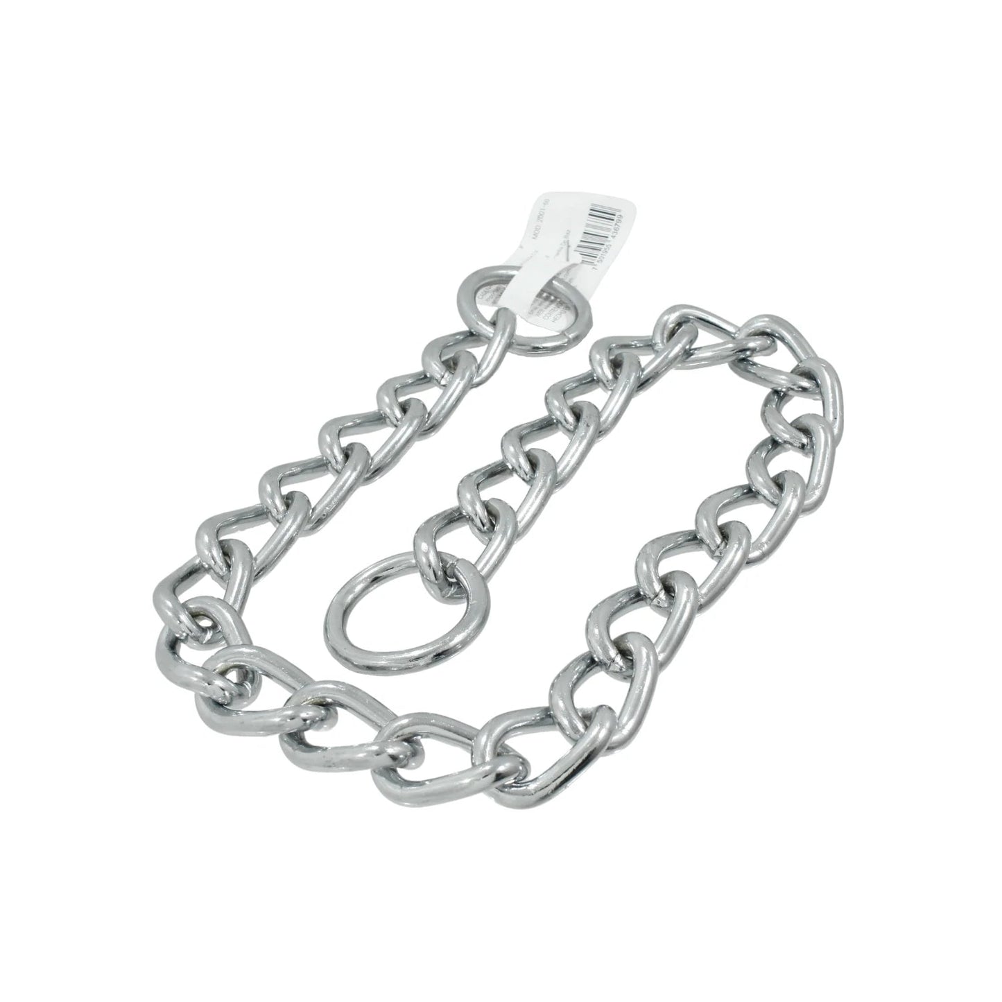 Cadena de castigo de metal cromado con argollas corredizas 6.0 mm x 66 cm para entrenamiento