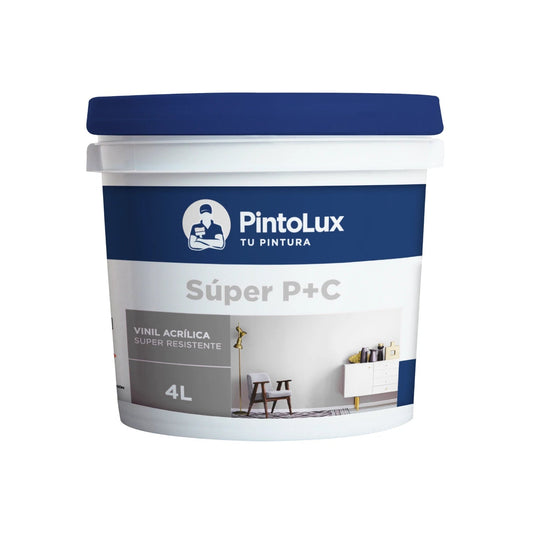 Pintura blanca vinílica acrílica Pintolux Súper P+C 4L súper resistente