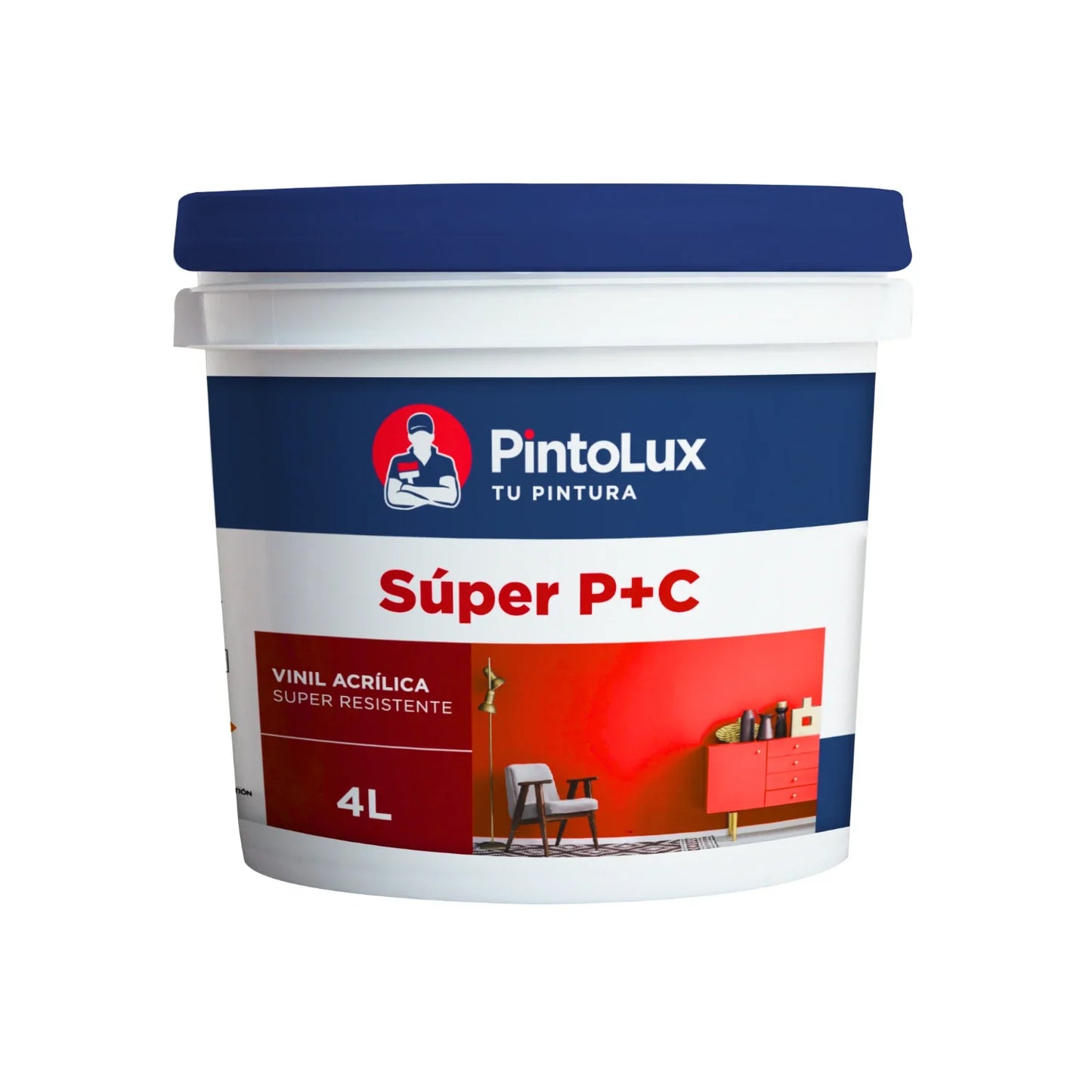 Pintura vinílica rojo 4 l súper PYC Pintolux 819-4