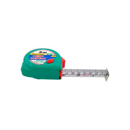 Flexómetro Cadena verde 5m (16ft) MGA 5020, cinta métrica profesional para mediciones exactas.