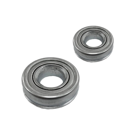 Dos baleros de acero de diferentes tamaños para rodamiento de llantas de carretilla.