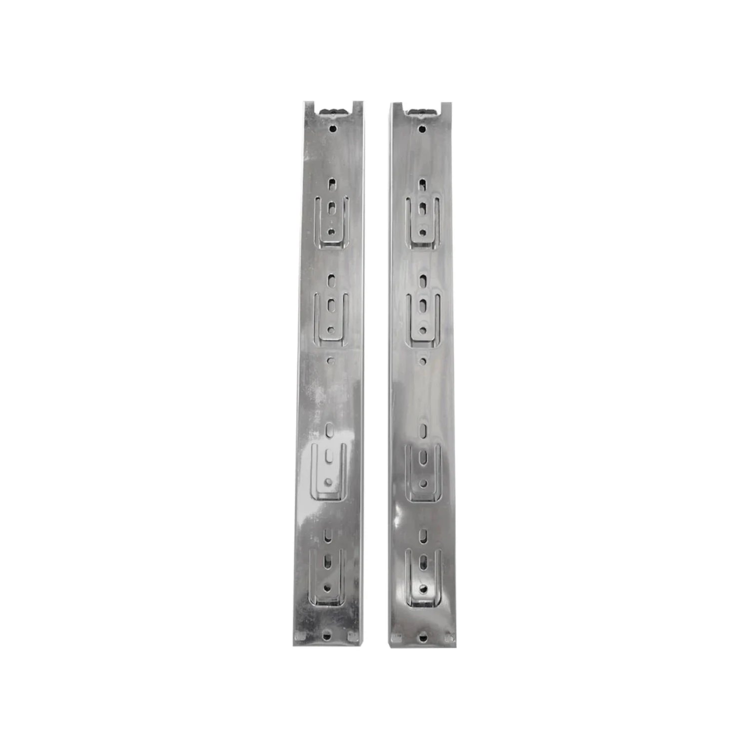 Correderas de extensión total metálicas para cajones, set de 2 piezas, 45 cm, acabado plateado