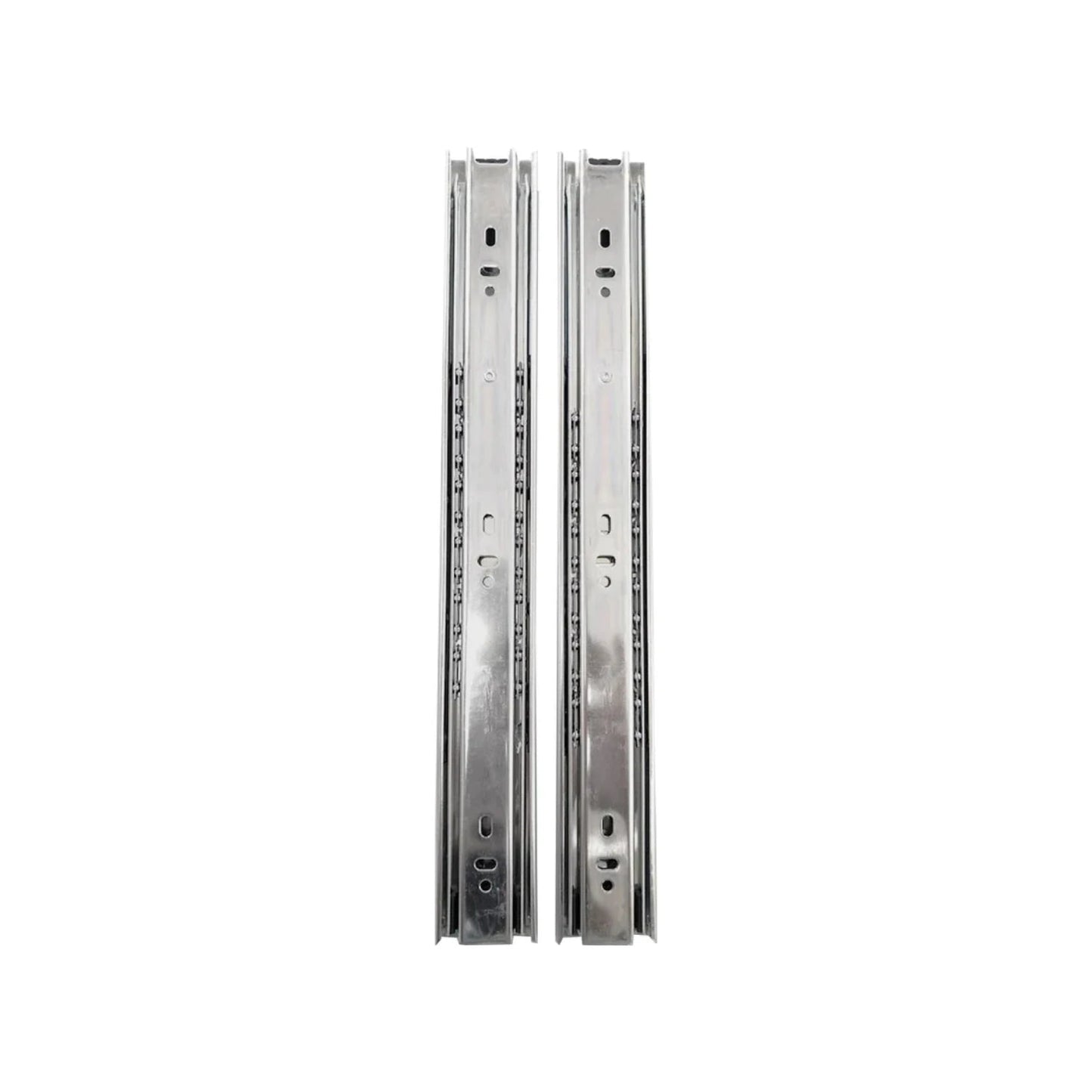Correderas metálicas plateadas para cajones, extensión completa 45 cm, rieles de guía resistentes 2 piezas
