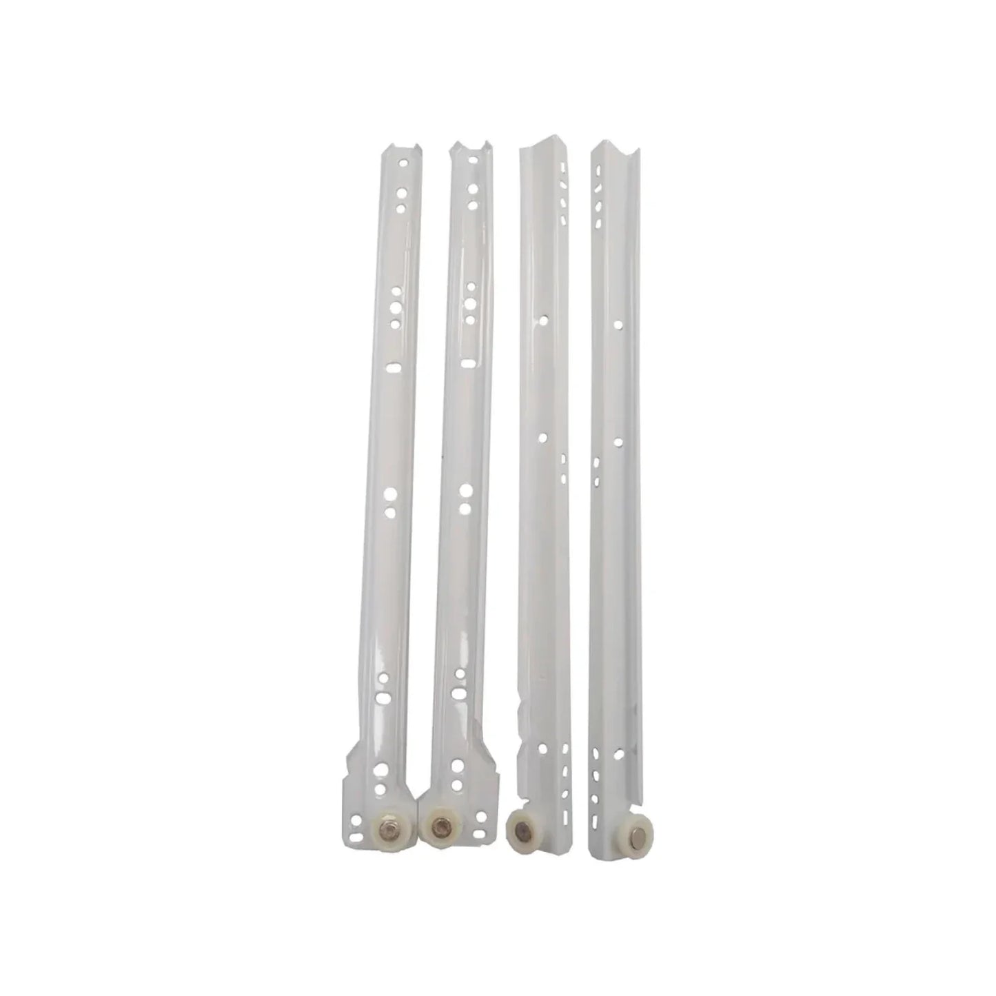 Fabricada en acero.,Corredera de 40 cm tipo europeo.,Corredera de 400 mm acabado epoxico blanco.,Facilita la apertura de cajones de muebles y gabinetes.