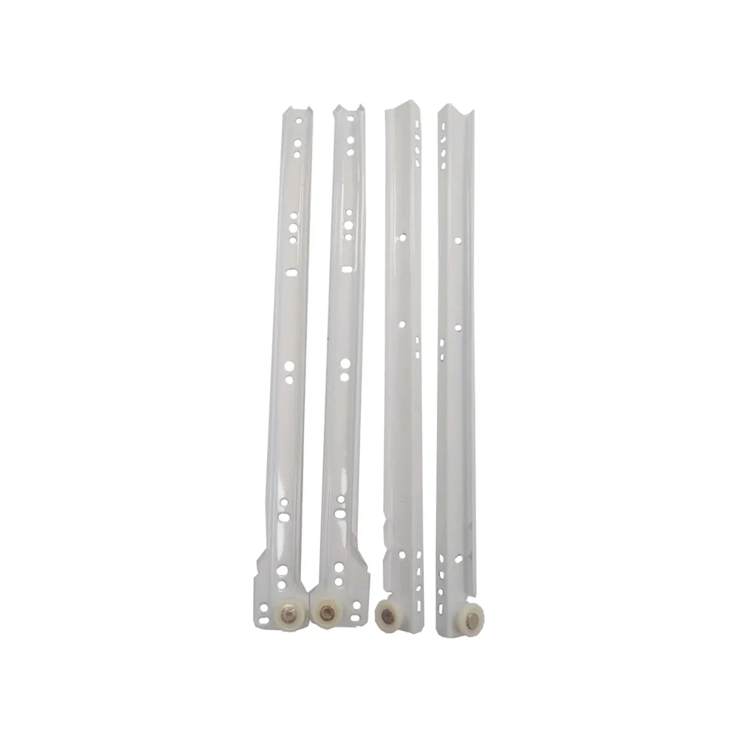 Fabricada en acero.,Corredera de 40 cm tipo europeo.,Corredera de 400 mm acabado epoxico blanco.,Facilita la apertura de cajones de muebles y gabinetes.