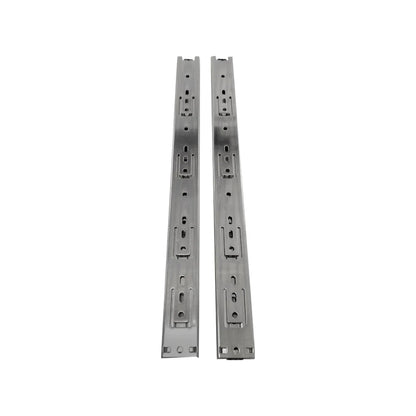 Correderas metálicas de extensión para cajones, 50 cm, guías delgadas plateadas, par de herrajes