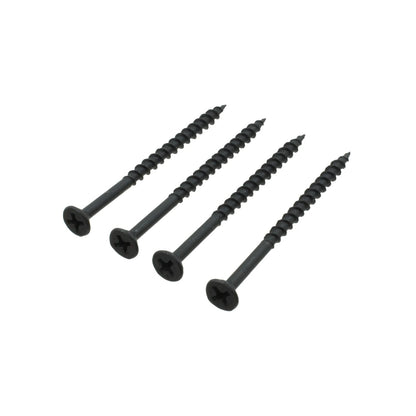 Cuatro pijas negras para madera de cabeza plana Phillips 8 x 2 1/2"