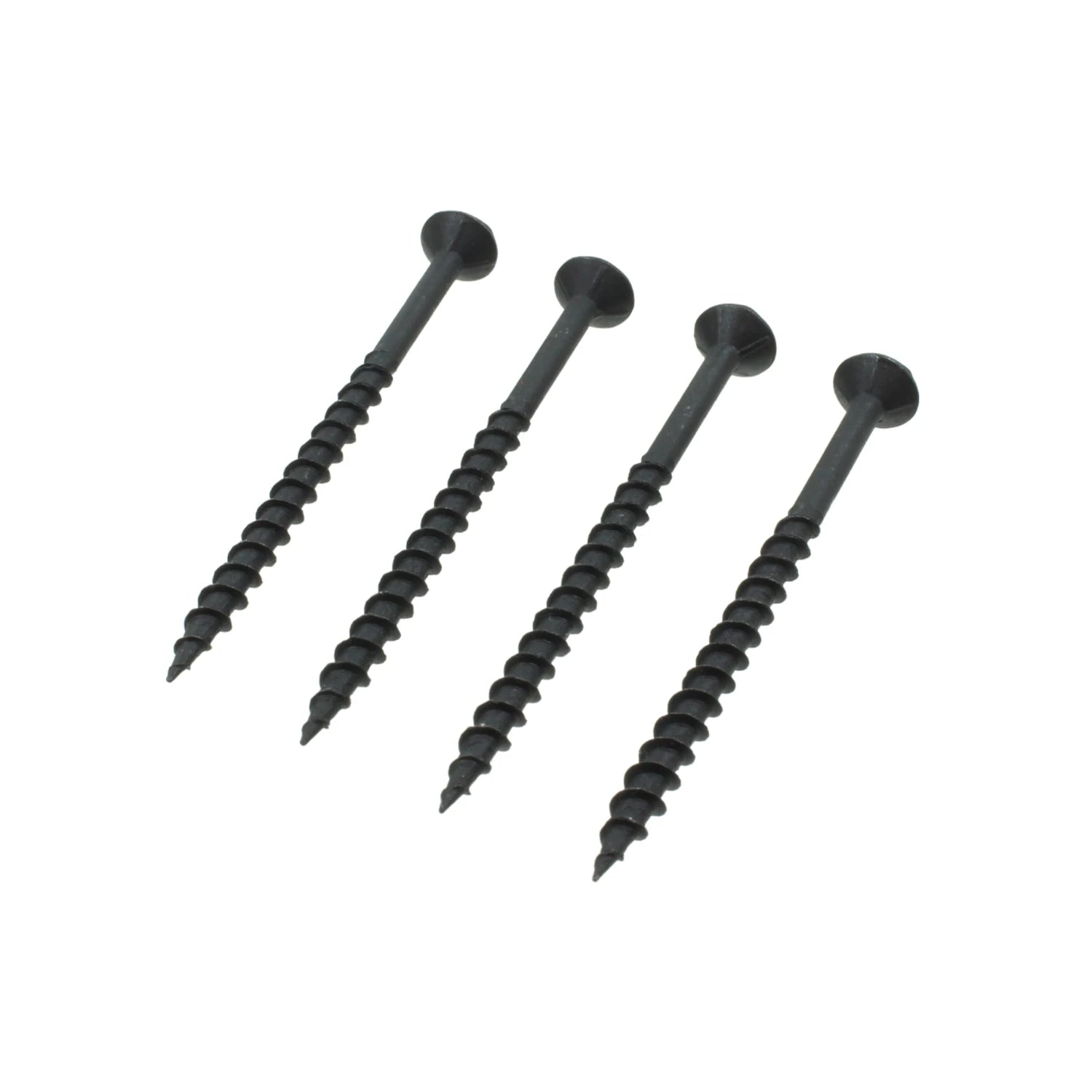 Cuatro pijas para madera Phillips cabeza plana negras 8 x 2 1/2 pulgadas