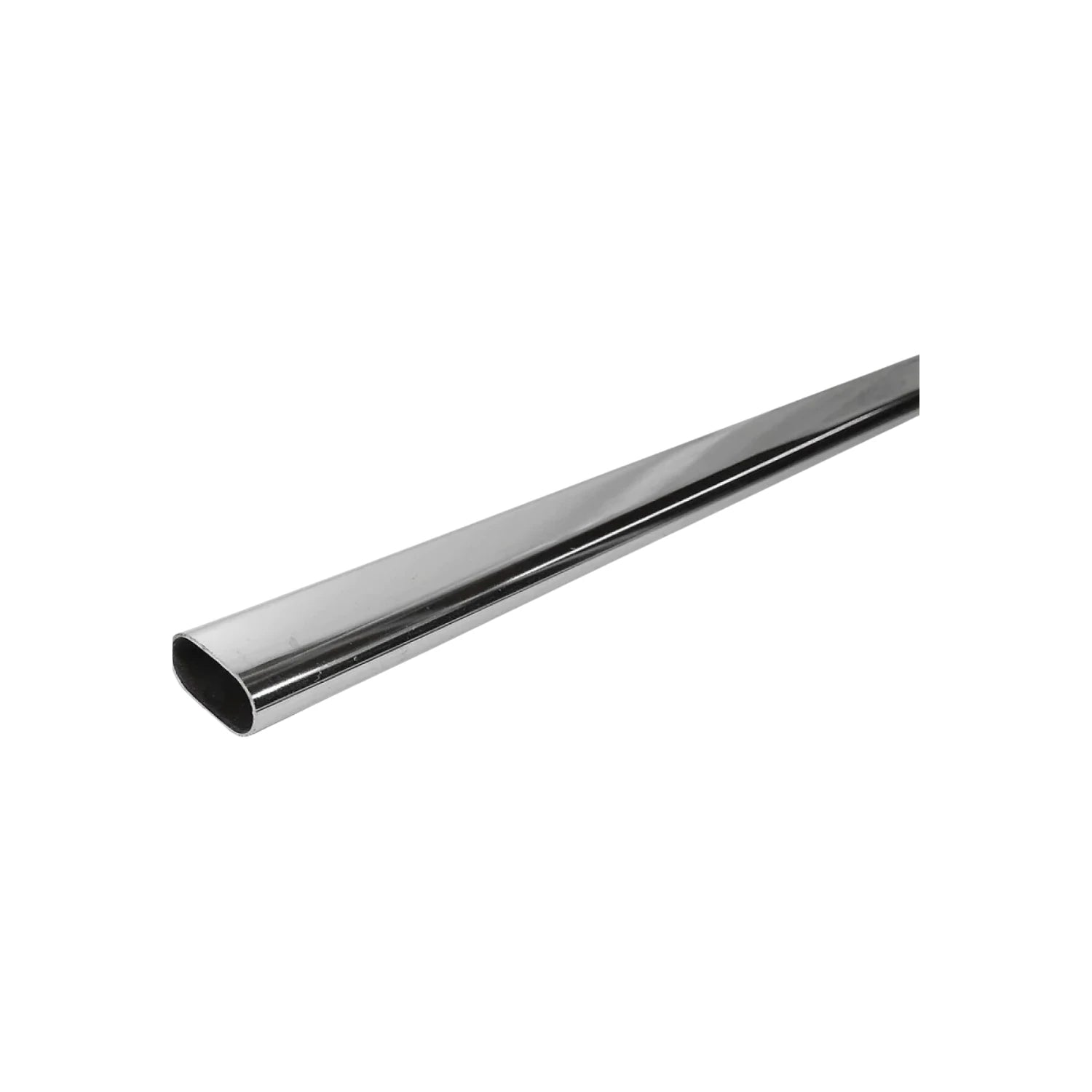 Tubo ovalado cromado brillante para closet, barra de metal resistente para ropa