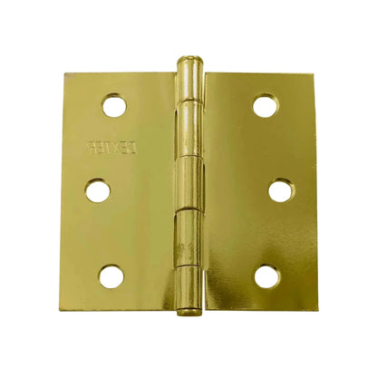 Fabricado en acero.,Bisagra residencial.,Perno suelto.,Cabeza plana de 1.6 de espesor.,Medida: 3" x 3",Acabado: Latón brillante sin baleros.