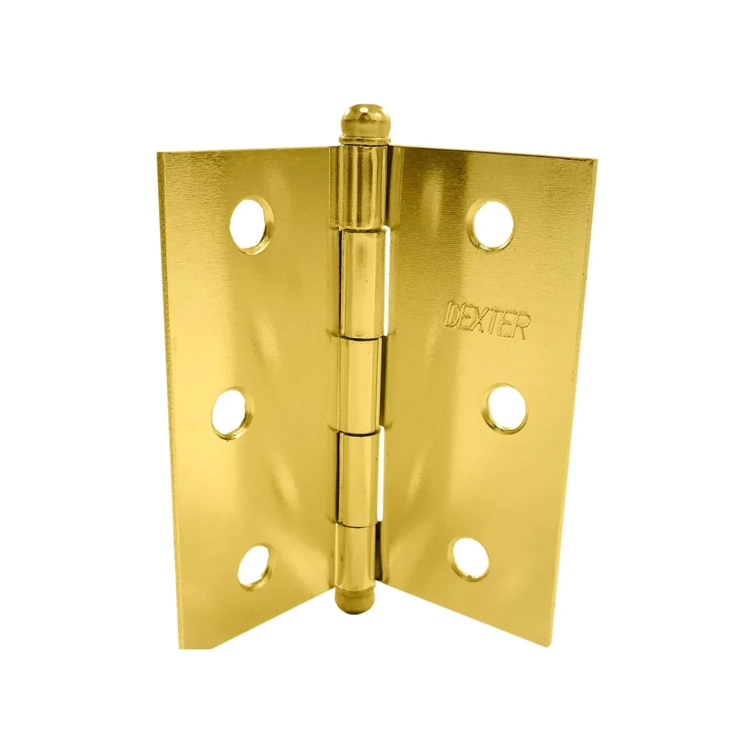 Fabricado en acero.,Bisagra residencial.,Perno suelto.,Cabeza de bola de 1.6 de espesor.,Medida: 3" x 3",Acabado: Latón brillante sin baleros.
