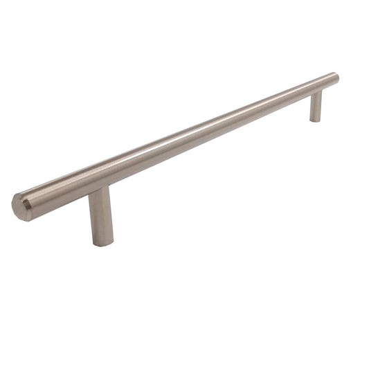 Barra de acero.,Acabado nÃ­quel satinado.,Barra de 256 mm de ancho.,Barra tubular hueca para menor peso.