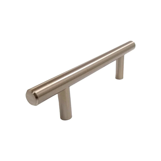 Barra de acero.,Acabado níquel satinado.,Barra de 96 mm de ancho.,Barra tubular hueca para menor peso.