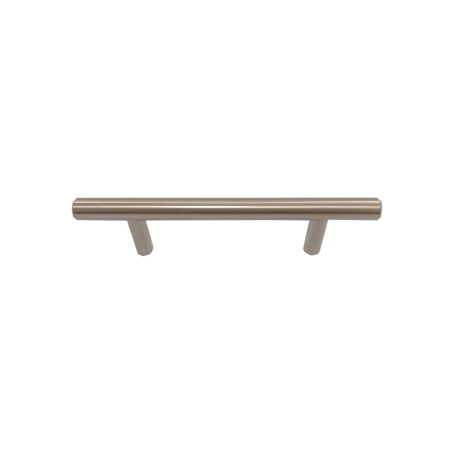 Jaladera barra 128 mm acero níquel satinado para cajón o puerta, acabado moderno