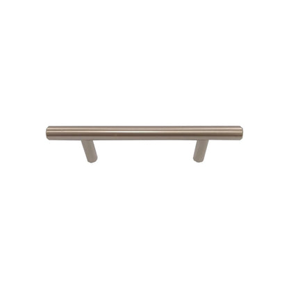 Jaladera barra 128 mm acero níquel satinado para cajón o puerta, acabado moderno