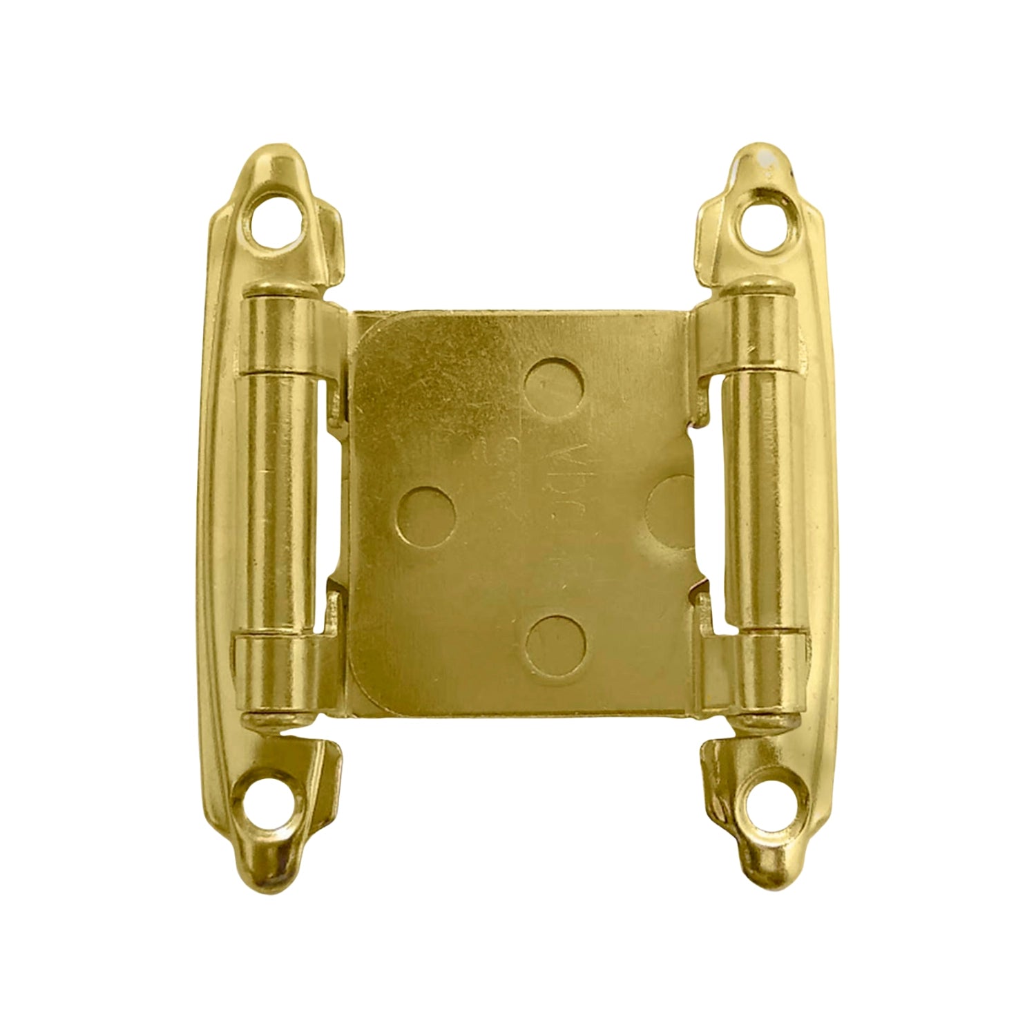Bisagra de parche de latón brillante para puertas de gabinete o muebles, montaje exterior dorado