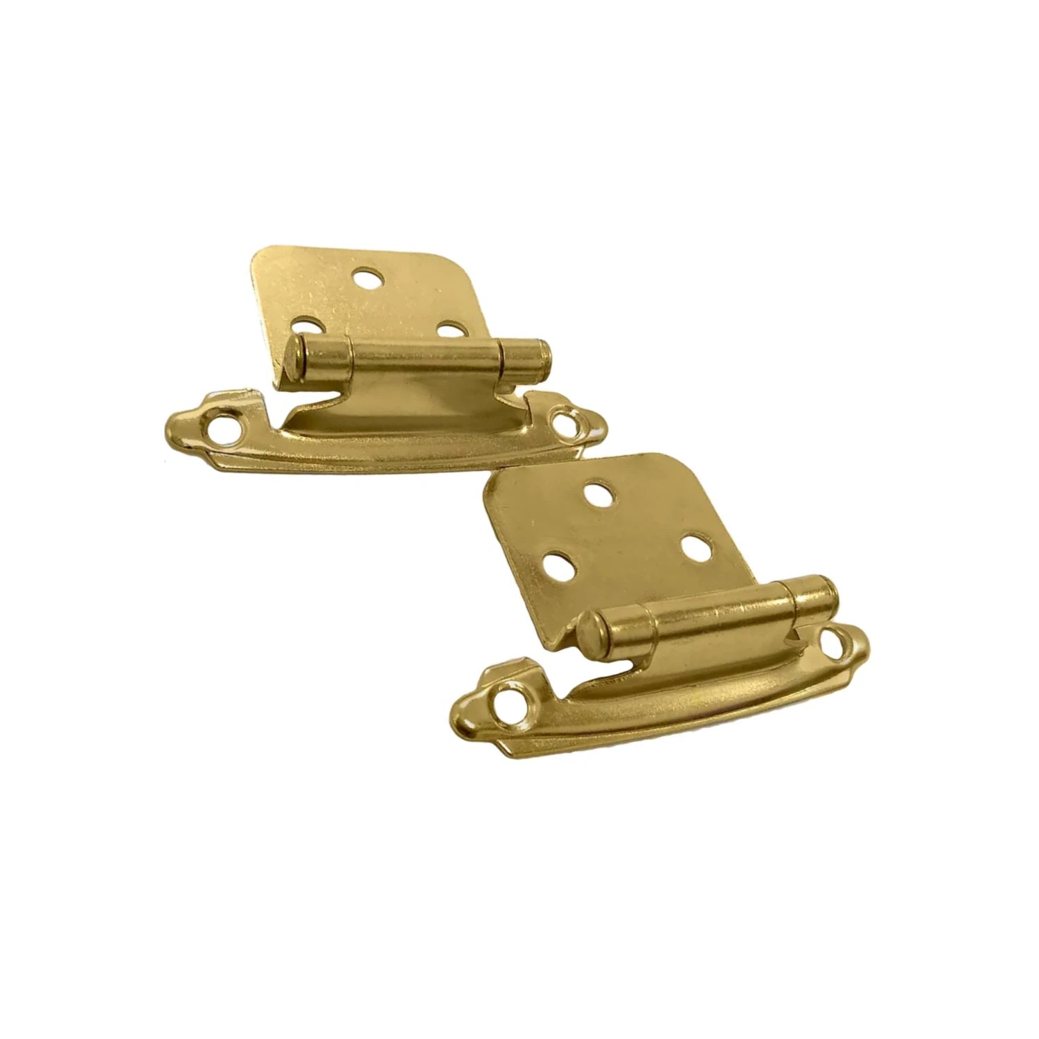 Bisagras de parche de latón brillante para gabinete, herraje dorado para puertas de muebles.