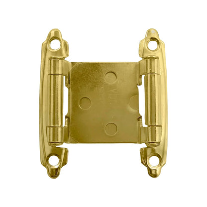 Bisagra de parche latón brillante para puertas de mueble, herraje decorativo dorado.