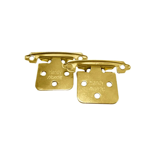 Bisagra bidimensional.,Acabado latón brillante.,Juego de 2 piezas e incluye tornillos.,Apertura 180º,Ideal para fabricantes expertos que realicen muebles de calidad.