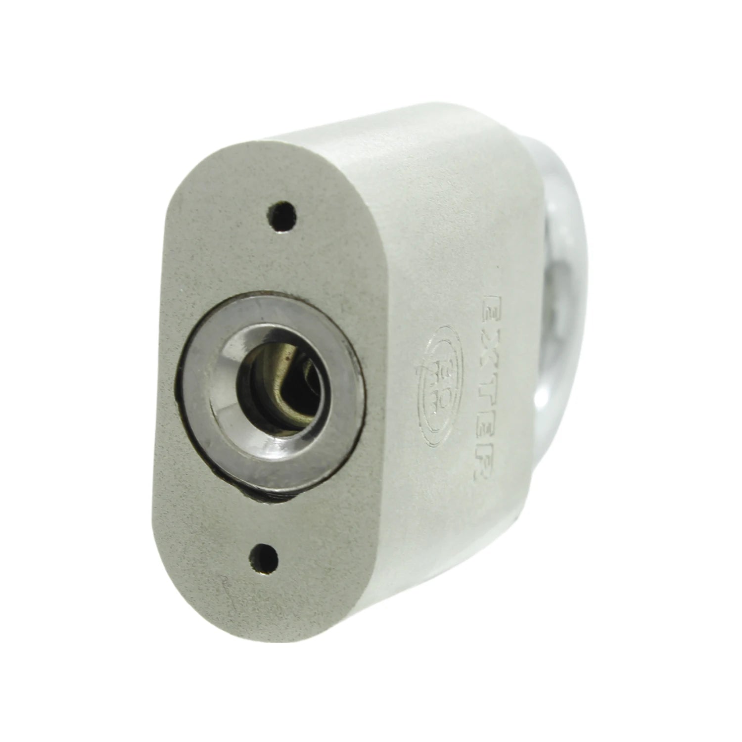 Candado Dexter 30mm de seguridad plateado gancho corto con cilindro de llave