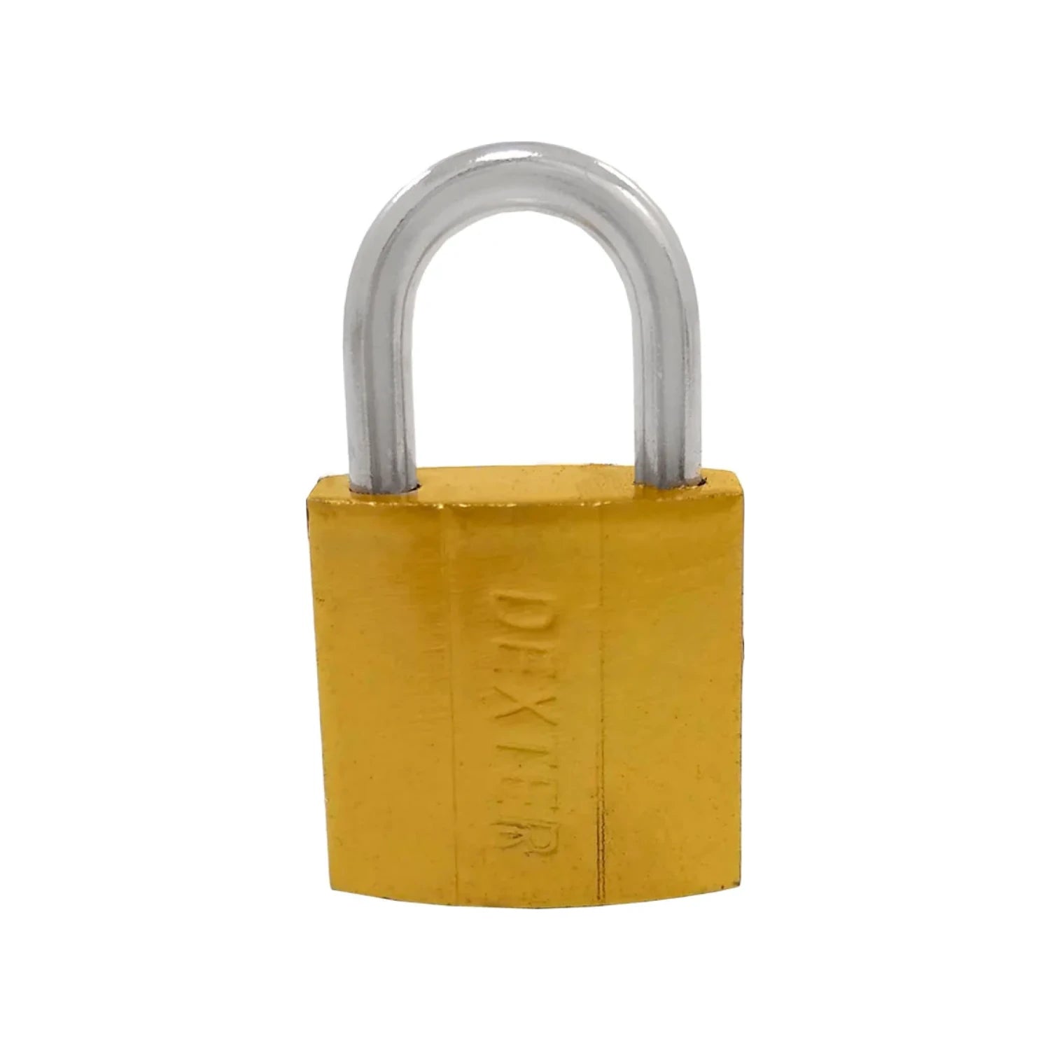 Candado Dexter 25mm dorado con gancho corto metálico para seguridad