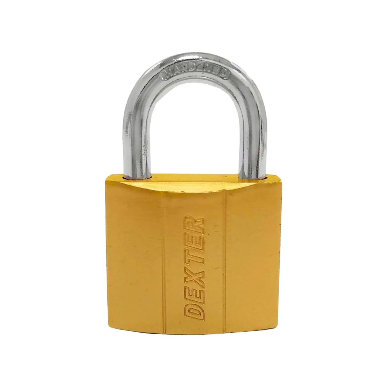 Candado Dexter 30mm dorado con gancho corto endurecido para seguridad