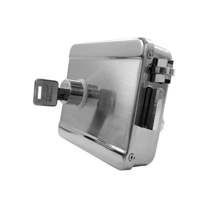 Cerradura/Chapa eléctrica sobreponer derecha cromo Dexter 5811