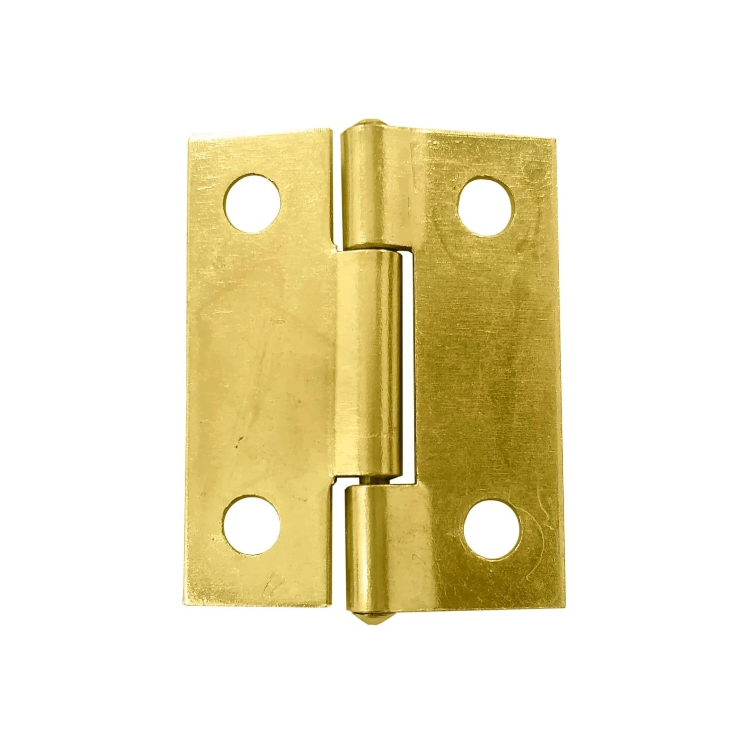Bisagra de latón brillante 1 1/2x1 1/8 pulgadas, dorada, para gabinetes y puertas de muebles