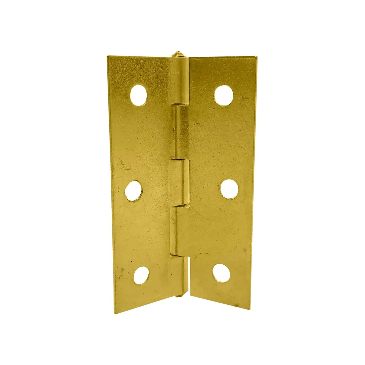 Fabricado en acero.,Bisagra para muebles.,Cabeza plana de 1.0 espesor,Medida: 2.5" x 1.5",Acabado: Latón brillante.