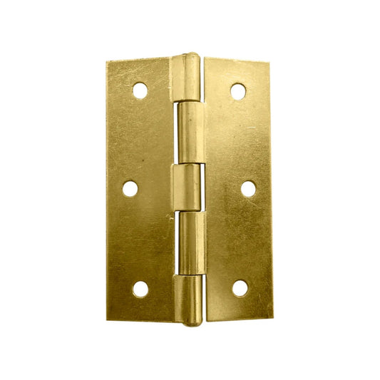 Bisagra de latón brillante dorada, herraje para puerta con 3 perforaciones por hoja
