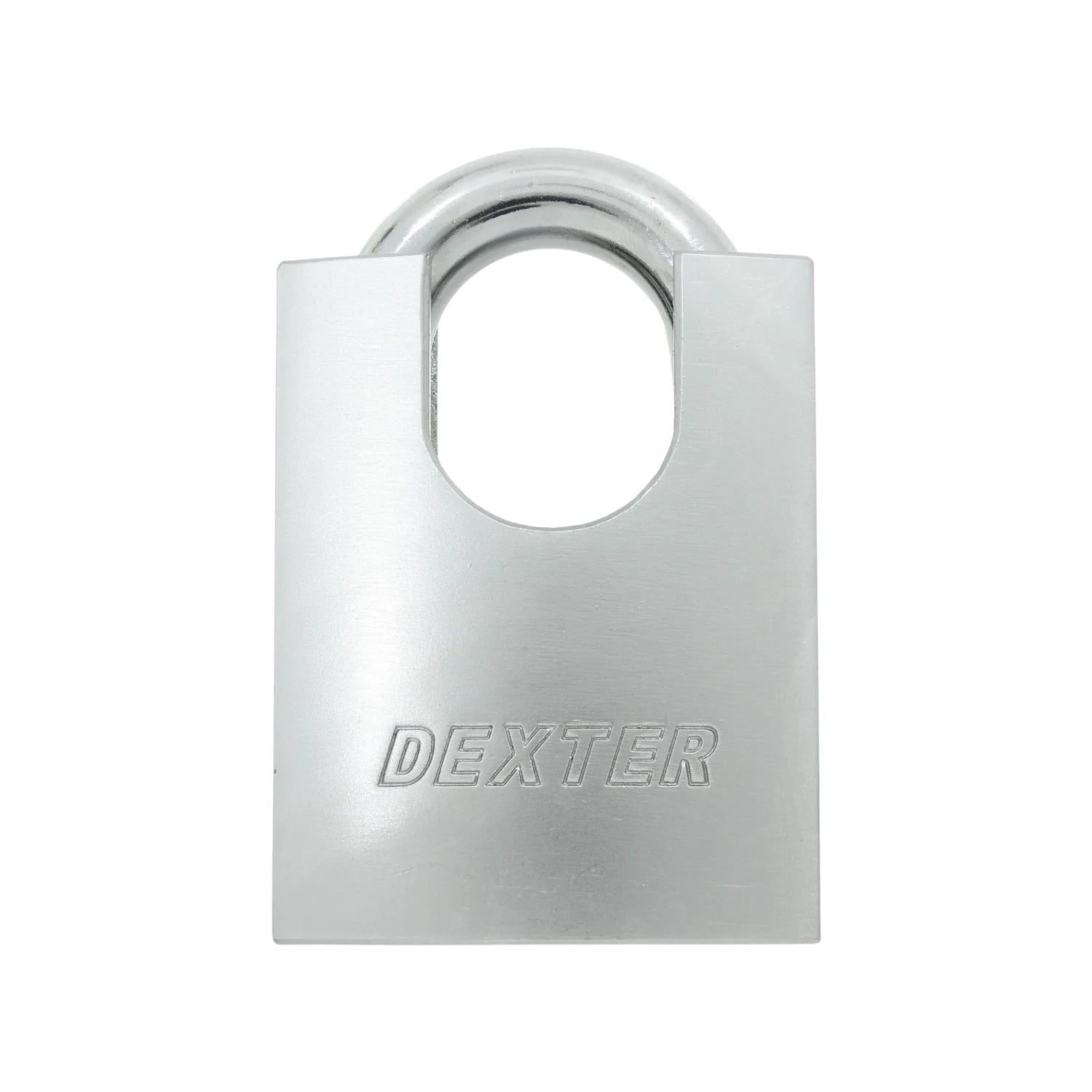 Candado de seguridad Dexter 50mm gancho protegido plateado antiganzúa para máxima protección.