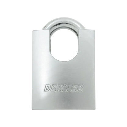 Candado de seguridad Dexter 50mm gancho protegido plateado antiganzúa para máxima protección.