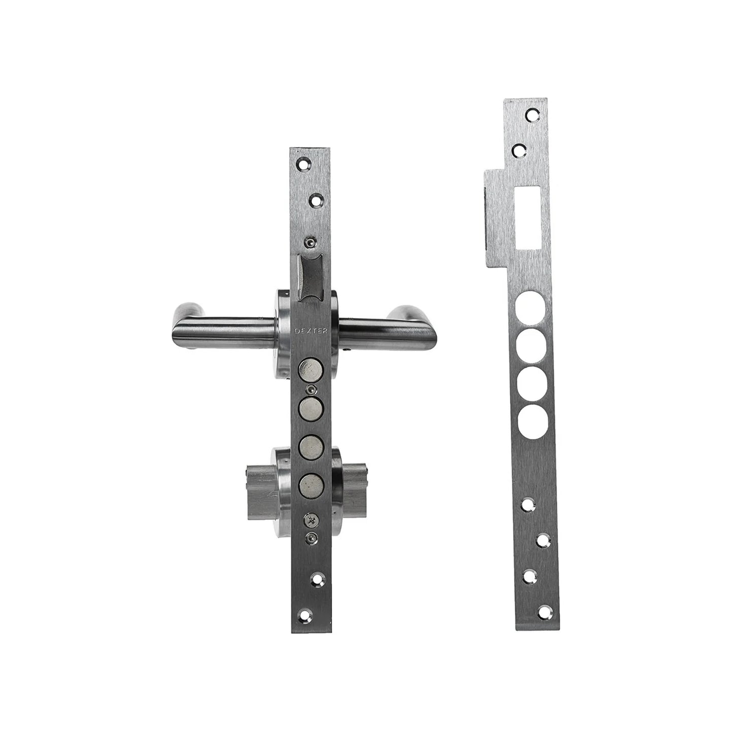 Cerradura/Chapa para recámara de manija cromo mate Dexter 6503 deluxe