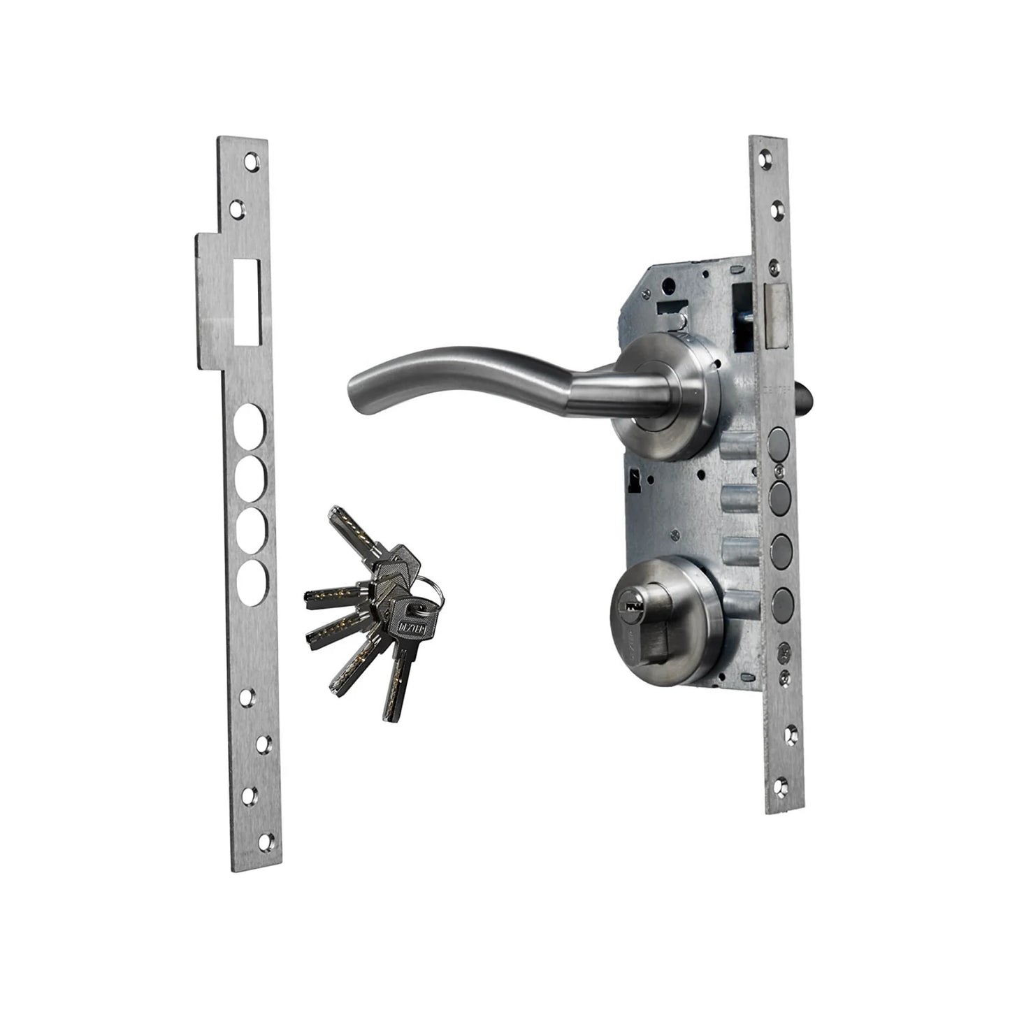 Cerradura/Chapa para recámara de manija cromo mate Dexter 6503 deluxe