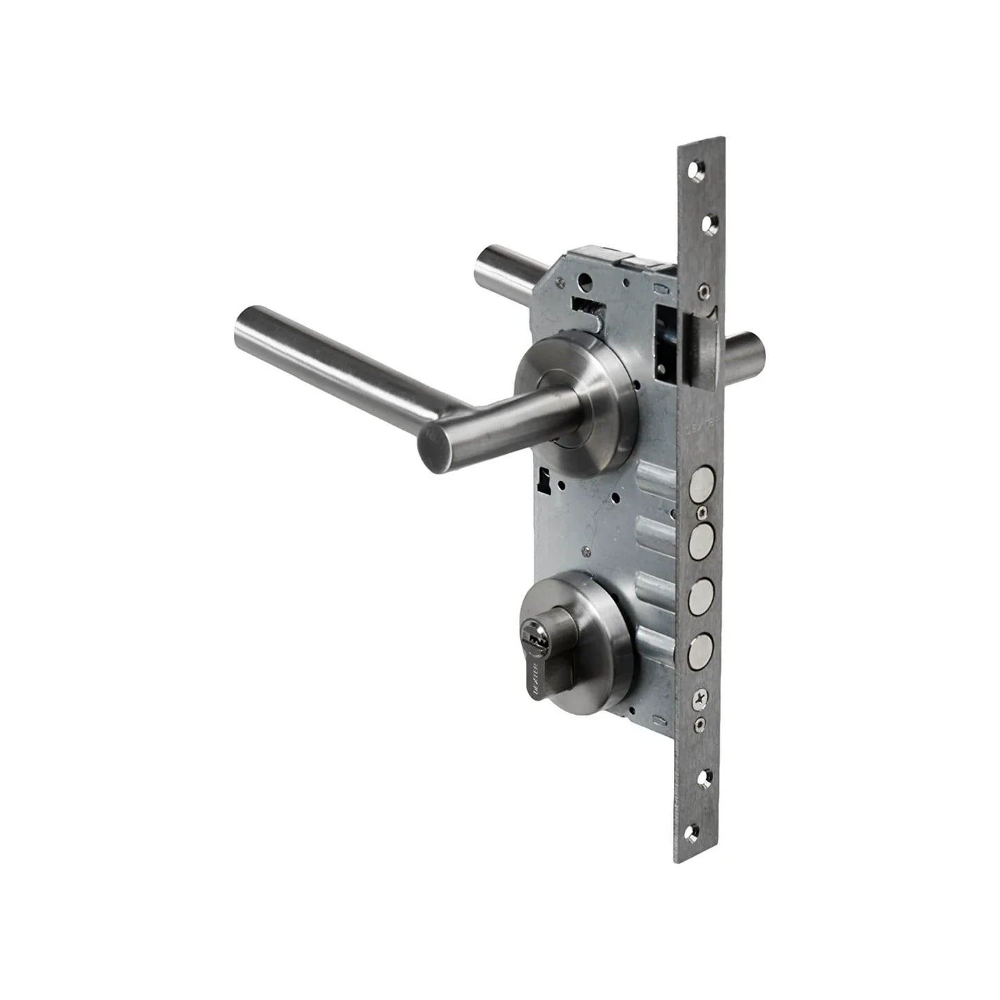 Cerradura/Chapa para recámara de manija cromo mate Dexter 6502 deluxe