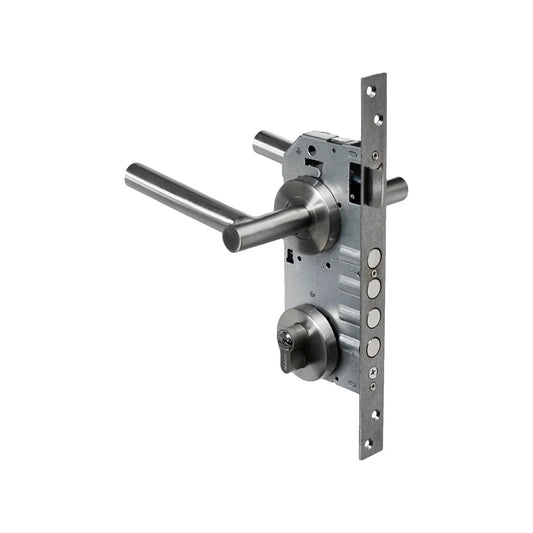 Cerradura/Chapa para recámara de manija cromo mate Dexter 6502 deluxe