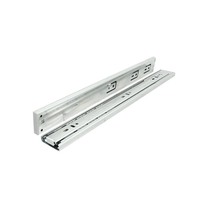 Correderas telescópicas para cajones 40cm, extensión total, metálicas color plata, sistema de riel