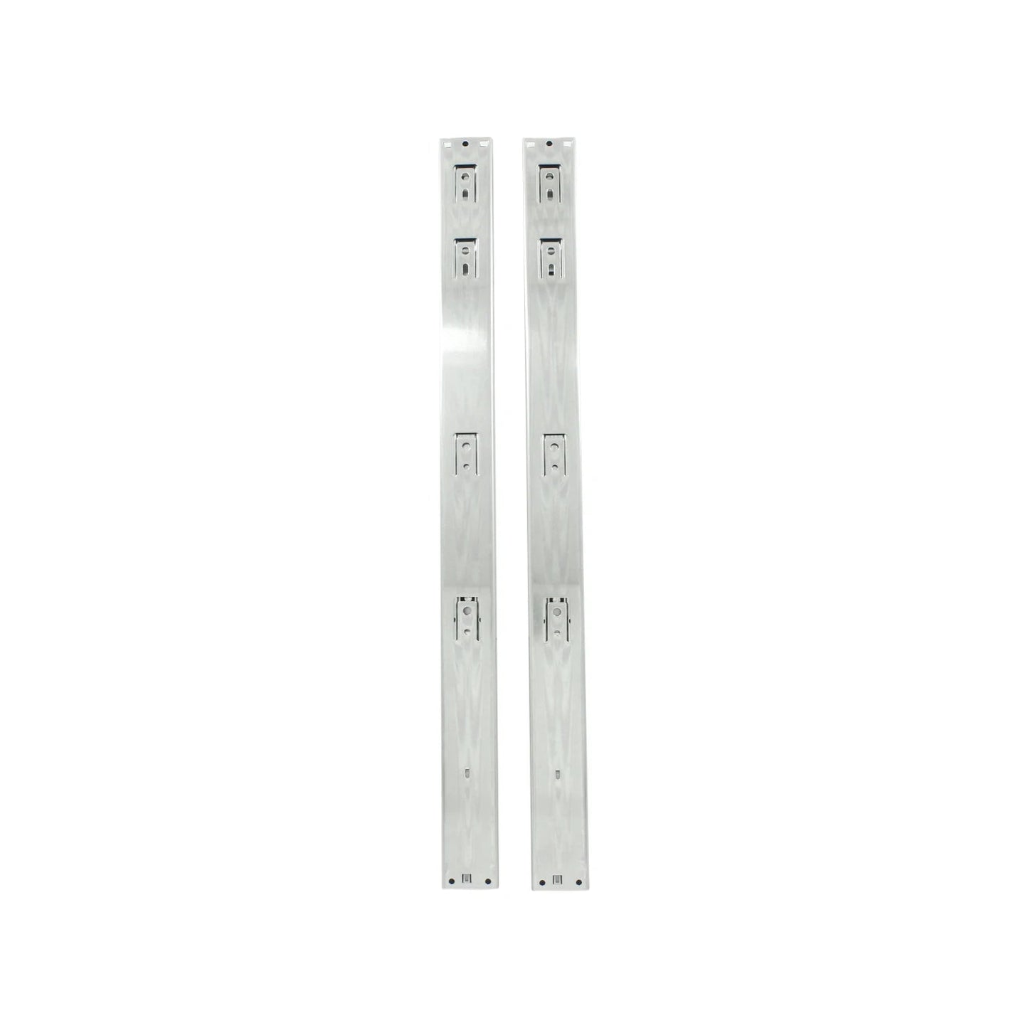 Correderas metálicas de extensión 60 cm para cajones, set de 2 piezas, acabado plateado