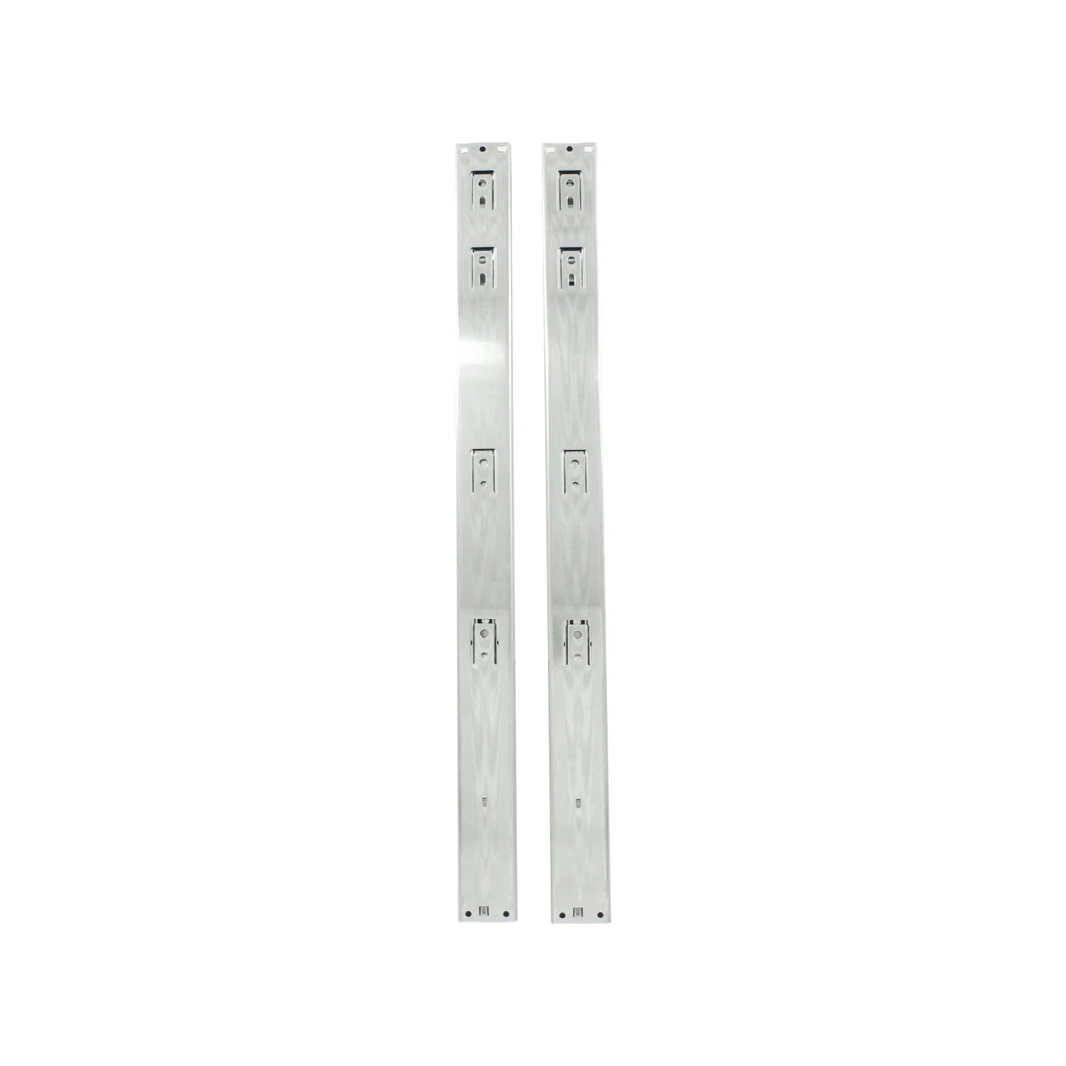 Correderas metálicas de extensión 60 cm para cajones, set de 2 piezas, acabado plateado