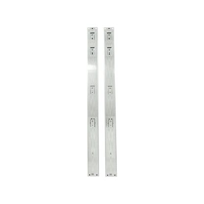 Correderas metálicas de extensión 60 cm para cajones, set de 2 piezas, acabado plateado