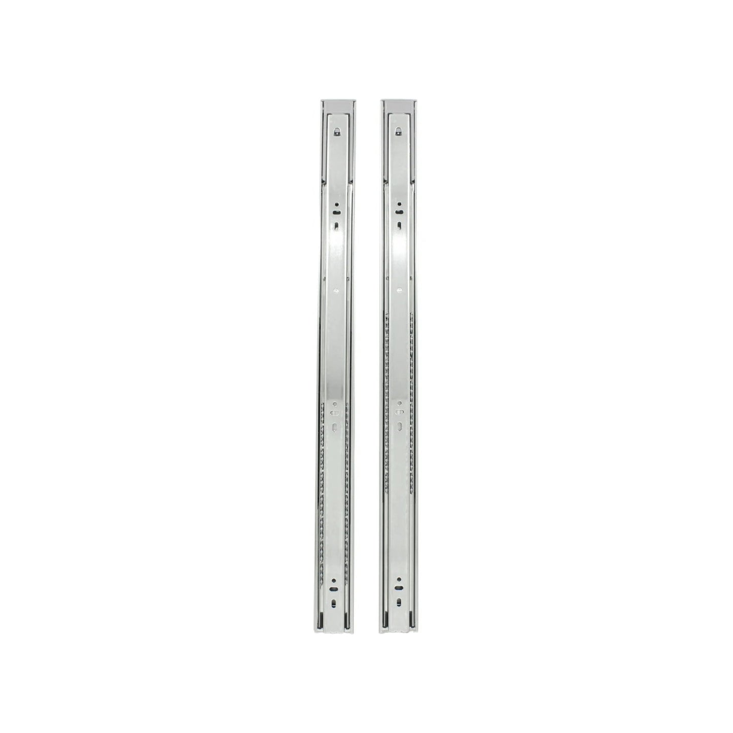 Par de correderas telescópicas de extensión total para cajones 60 cm, metálicas plateadas