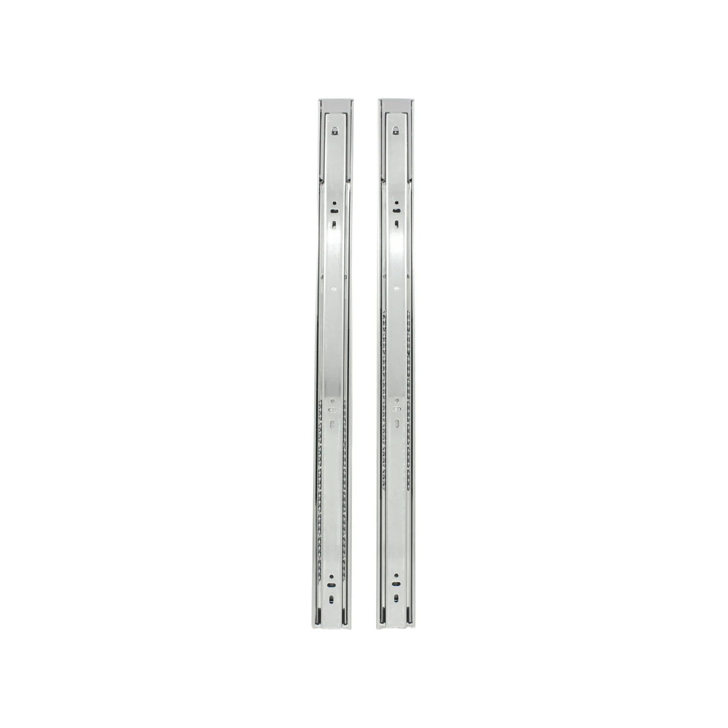 Par de correderas telescópicas de extensión total para cajones 60 cm, metálicas plateadas