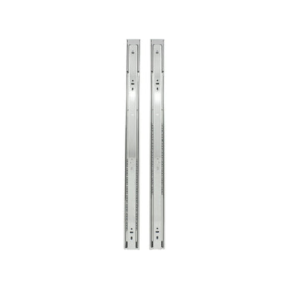 Par de correderas telescópicas de extensión total para cajones 60 cm, metálicas plateadas