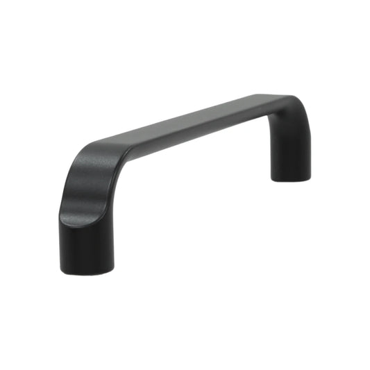 Información Técnica., Material: Zamac., Tipo de jaladera: Puente., Medida de centro a centro: 128 mm, Longitud total: 140 mm, Altura: 28 mm, Ideal para muebles de hogar y oficina., Acabado: Negro.