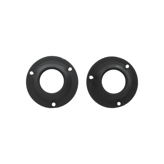 Bridas redondas negras de metal, juego de 2 piezas, con perforaciones para tornillos, para fijación en ferretería