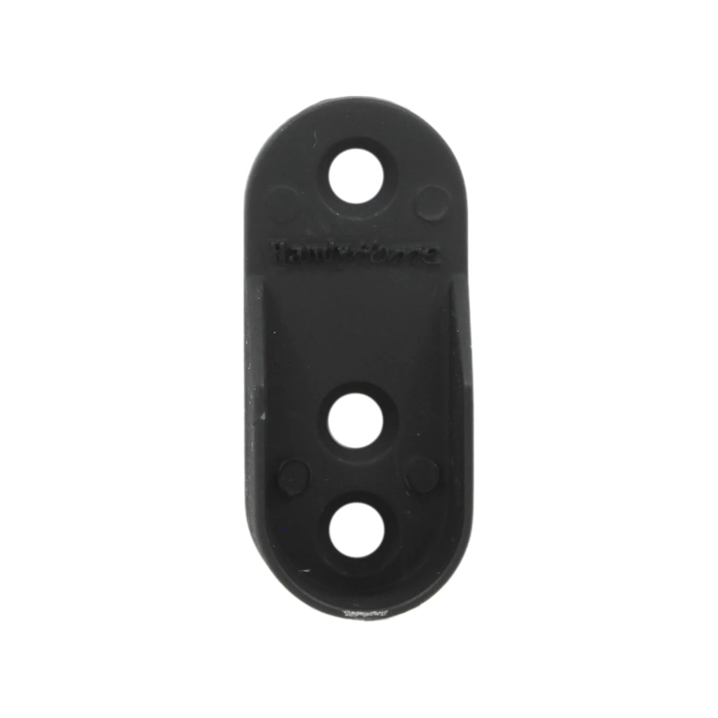 Brida ovalada negra Handy Home, soporte de plástico para barra de armario con 3 orificios de fijación