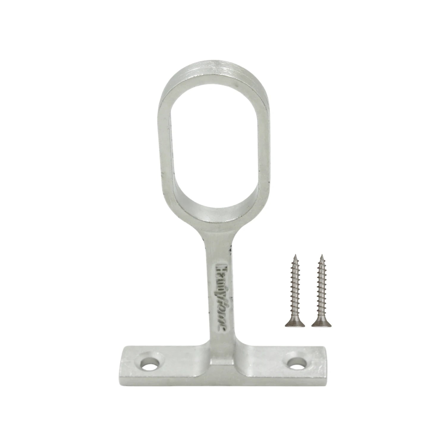 Soporte de níquel Handy Home para tubo ovalado de clóset, con tornillos de fijación.
