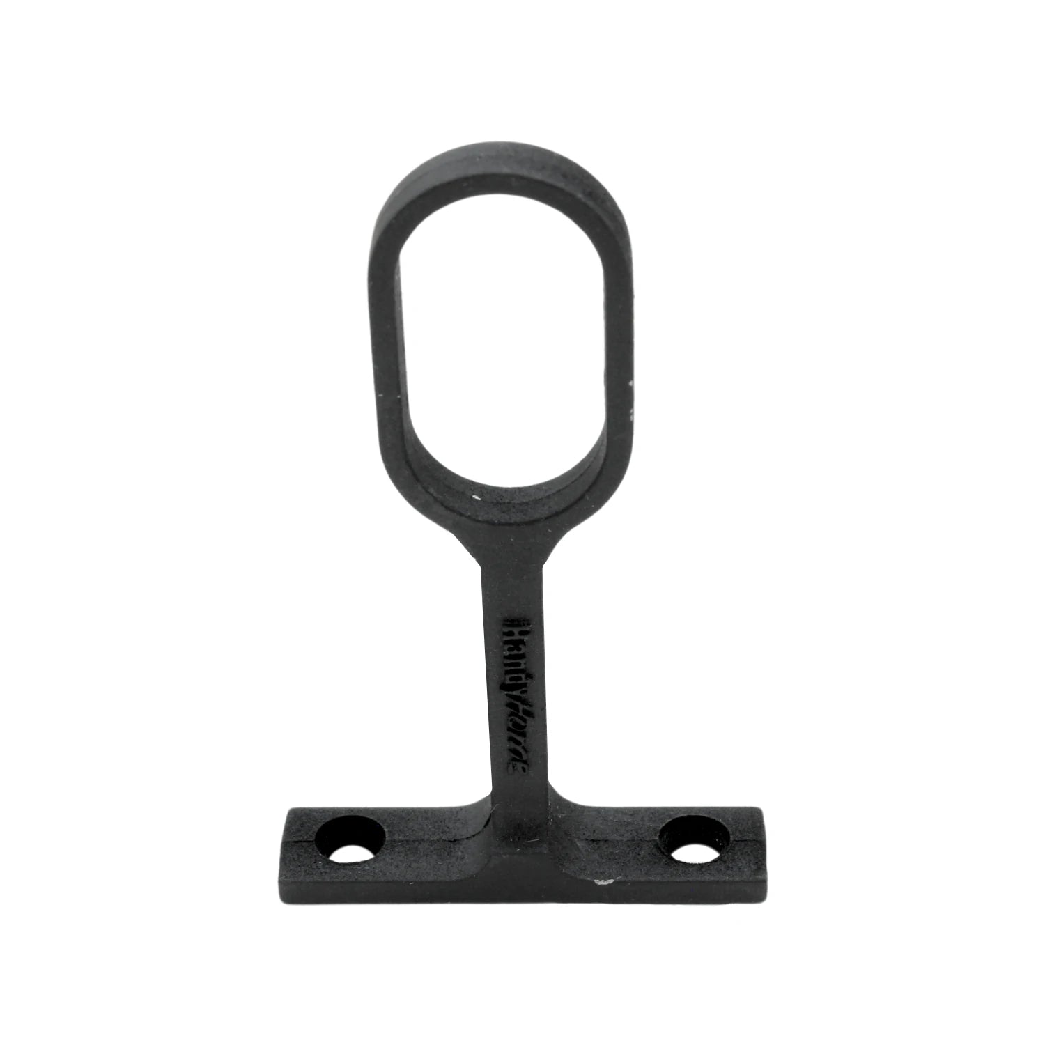Soporte para tubo ovalado negro Handy Home, herraje para armario con base atornillable