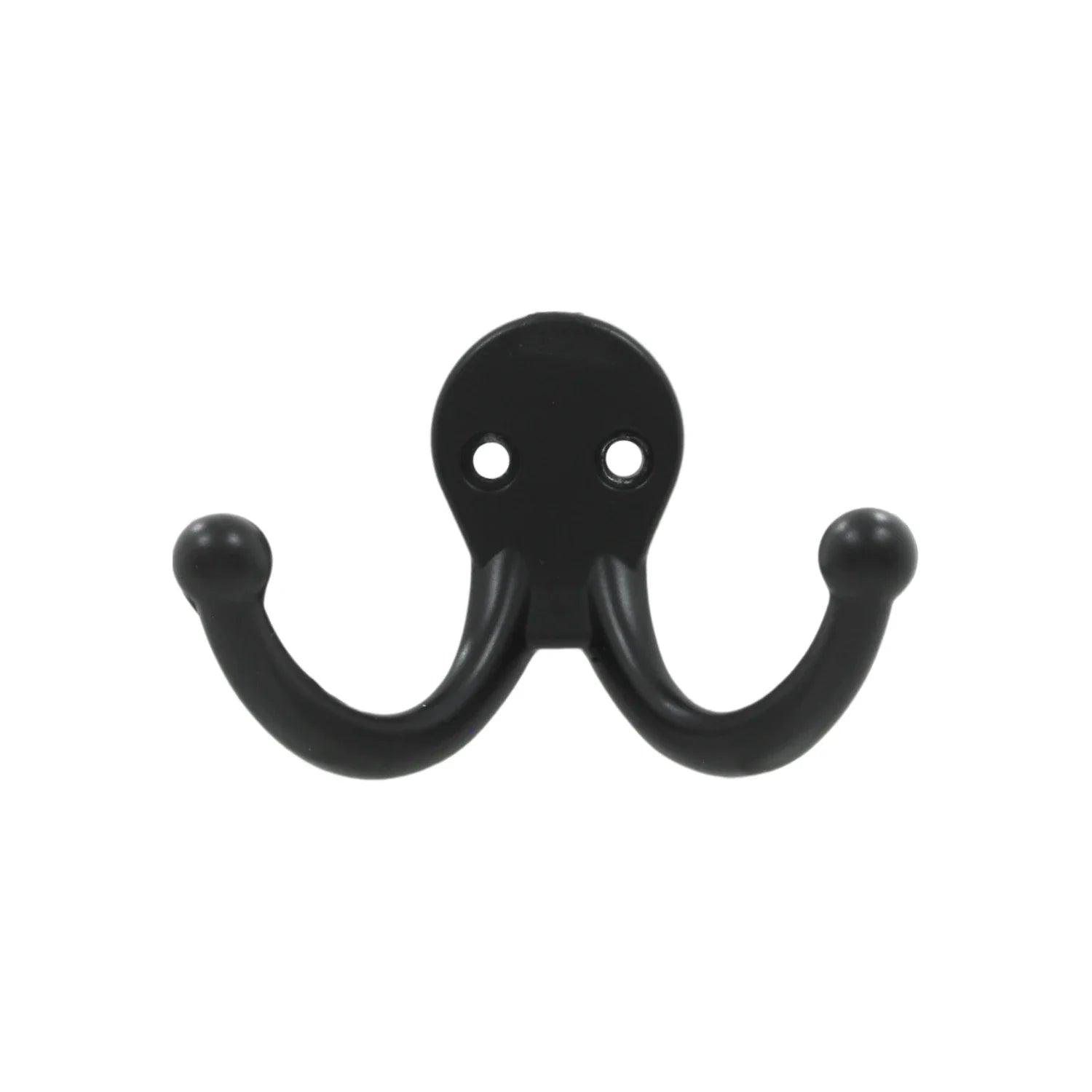 Información Técnica., Fabricado de Zamac., Gancho doble., Ideal para colgar y sostener ropa y otros accesorios., Acabado: Negro.